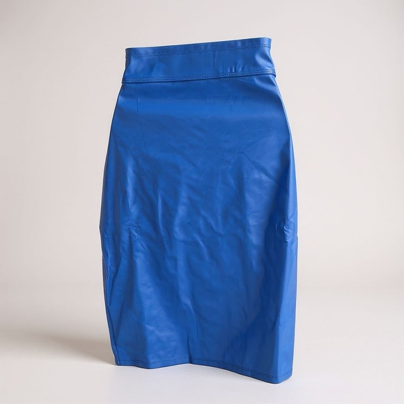 Emmiol Blue Pleather High Waist Corset Pencil Skirt Medium NWT - Picture 2 of 3